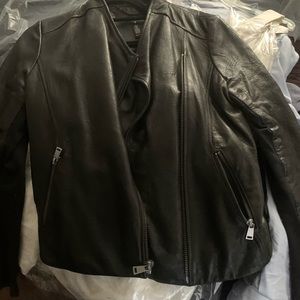 Black Leather Jacket Size Medium Aqua Brand